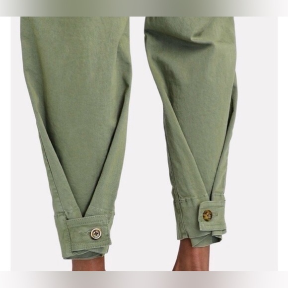 Veronica Beard Marley High-Rise Wide Leg Pants 28 Olive Convertible Ankle Tabs - Picture 4 of 16
